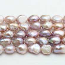 10-11mm Baroque Nugget Freshwater Pearl Strands, Lavender Color, Top Perfurado Hole, E190013